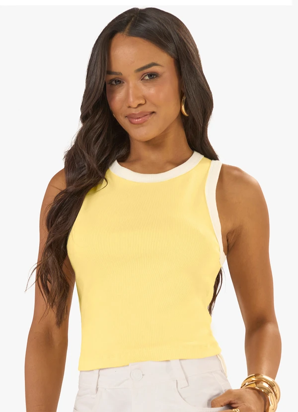 Rovitex - Regata Feminina Básica Ribana Amarelo