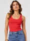 Rovitex - Regata Feminina Básica Ribana Canelada Vermelho - variação: Vermelho