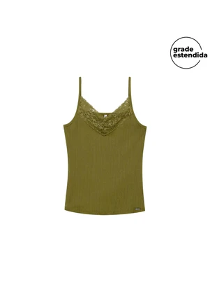 Marialícia - Regata Feminina Básica Verde - MARIALÍCIA