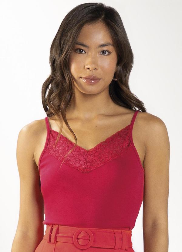 Marialícia - Regata Feminina Básica Vermelho