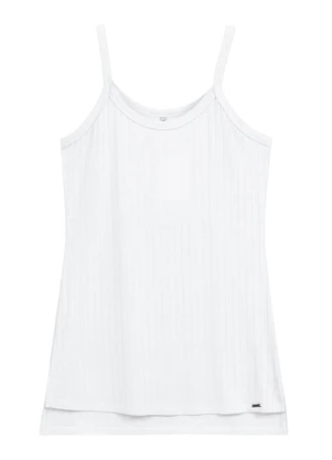 Marialícia - Regata Feminina Canelada Branco - MARIALÍCIA