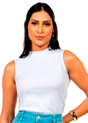 Cobertura - Regata Feminina Canelada Branco - COBERTURA