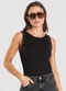Dianna - Regata Feminina Canelada com Ilhós Preto - variação: Preto