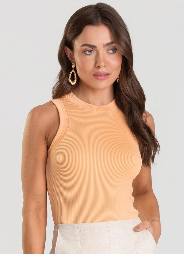 Dianna - Regata Feminina Canelada Laranja