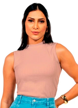 Cobertura - Regata Feminina Canelada Marrom - COBERTURA