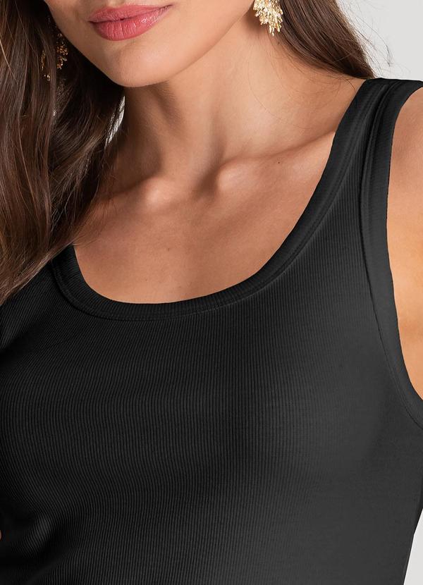 Dianna - Regata Feminina Canelada Preto 3