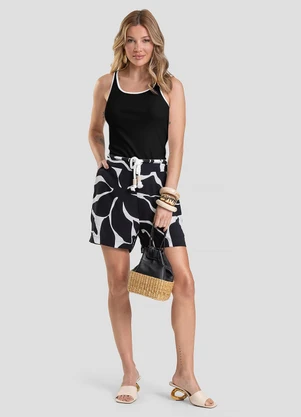 Dianna - Regata Feminina Canelada Preto - DIANNA