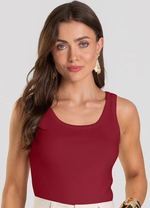 Dianna - Regata Feminina Canelada Vermelho - DIANNA