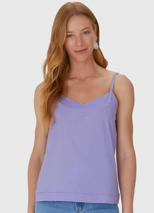 Malwee Regata Feminina com Alça Fina em Algodão Roxo