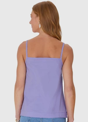 Malwee - Regata Feminina com Alça Fina em Algodão Roxo - MALWEE