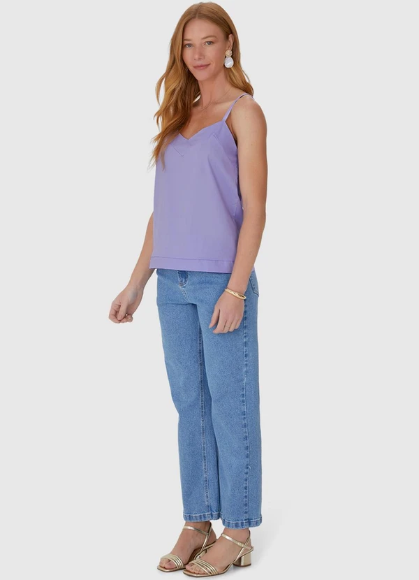 Malwee - Regata Feminina com Alça Fina em Algodão Roxo 3