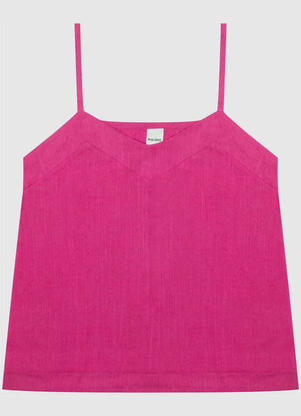 Malwee - Regata Feminina com Alça Fina em Viscolinho Rosa 6