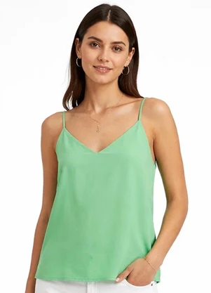 Infinita Cor - Regata Feminina com Alças Finas Verde - INFINITA COR