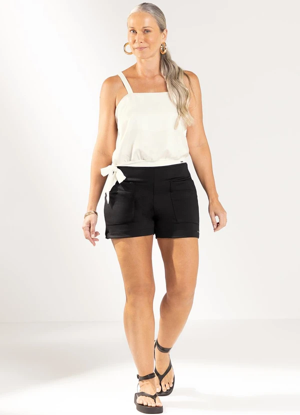 Marialícia - Regata Feminina com Amarracão Bege 2