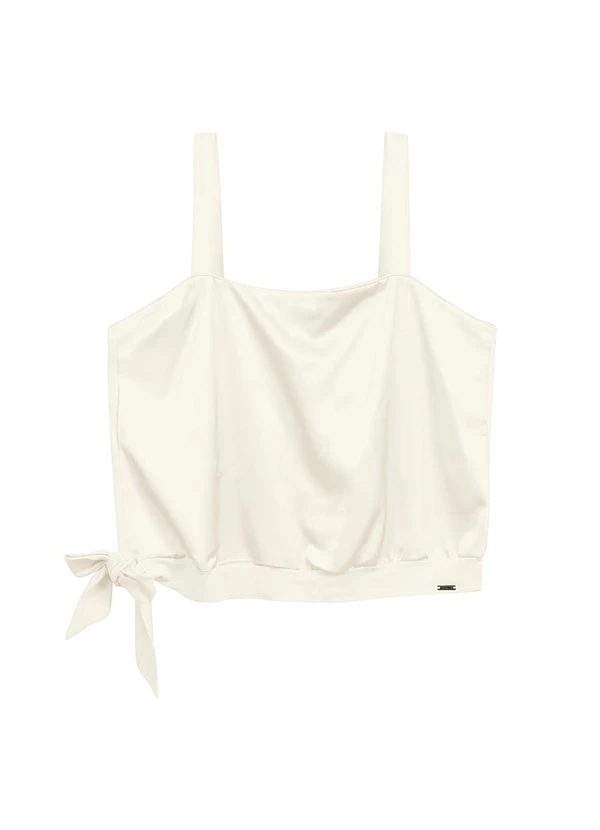 Marialícia - Regata Feminina com Amarracão Bege 4