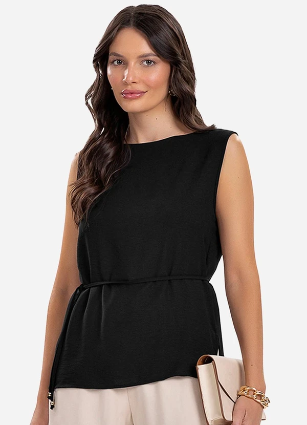 Rovitex - Regata Feminina com Amarração Preto