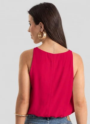 Dianna - Regata Feminina com Barra Balonê Vermelho - DIANNA