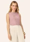 Endless - Regata Feminina com Bordado Decote Canoa Rosa - variação: Rosa