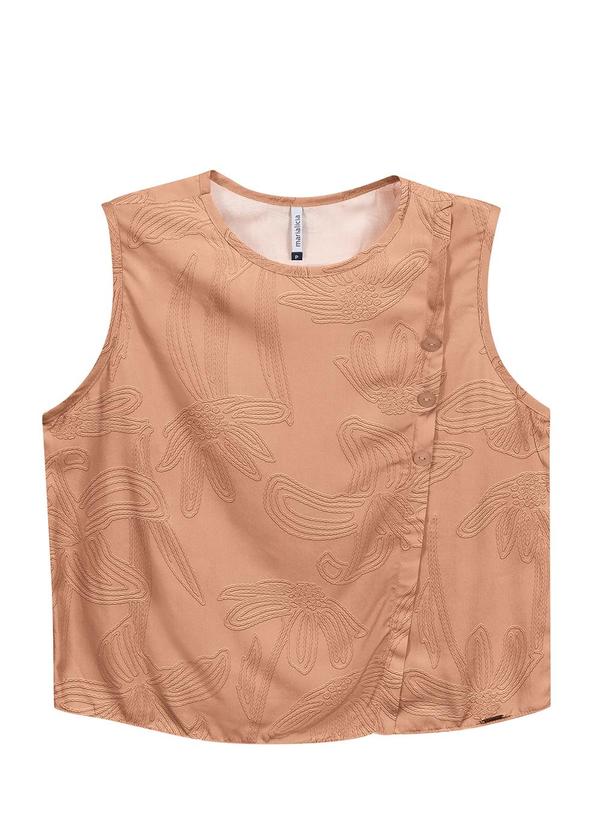 Marialícia - Regata Feminina com Botões Marrom 4