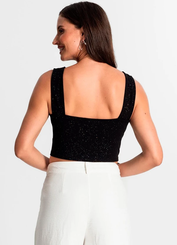 Rovitex - Regata Feminina com Brilho Preto 4