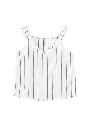 Marialícia - Regata Feminina com Decote Branco - MARIALÍCIA