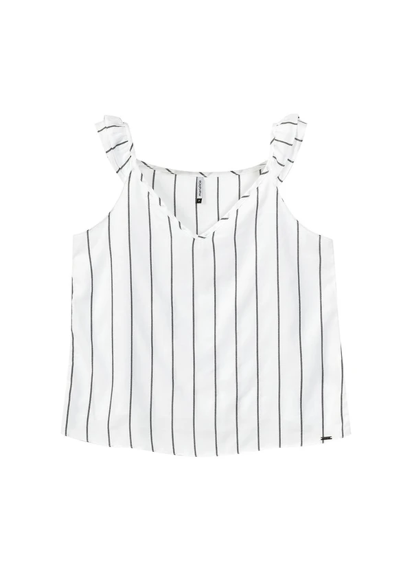 Marialícia - Regata Feminina com Decote Branco