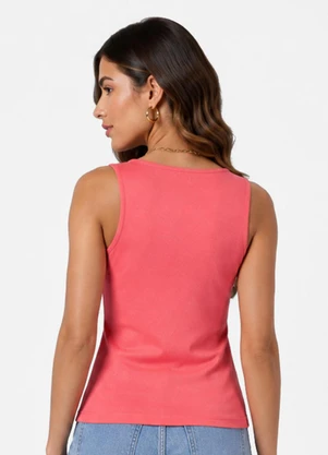 Infinita Cor - Regata Feminina com Decote em U Laranja - INFINITA COR