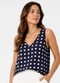 Infinita Cor - Regata Feminina com Decote em V Azul - variação: Azul