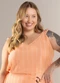 Marialícia - Regata Feminina com Decote Branco - variação: Laranja
