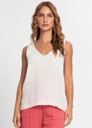 Endless - Regata Feminina com Decote V Bege - ENDLESS