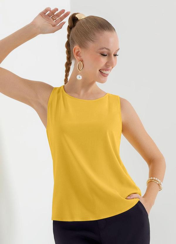 Cativa - Regata Feminina com Design Básico Amarelo