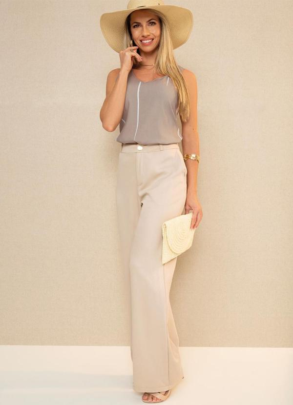 Cativa - Regata Feminina com Estampa Rotativa Marrom 2