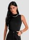 Dianna - Regata Feminina com Gola Alta Marrom - variação: Preto