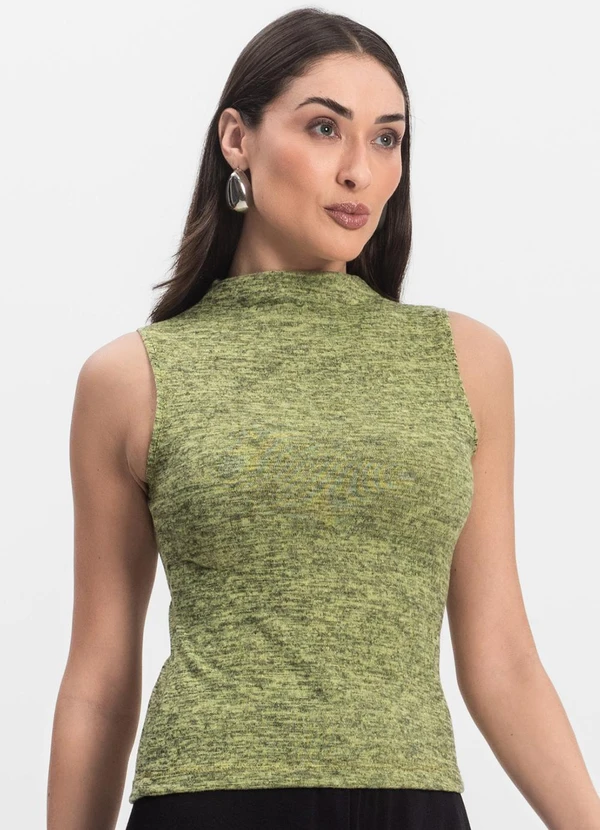 Infinita Cor - Regata Feminina com Gola Amarelo