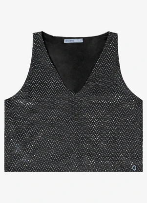 Endless - Regata Feminina com Lantejoula Preto - ENDLESS