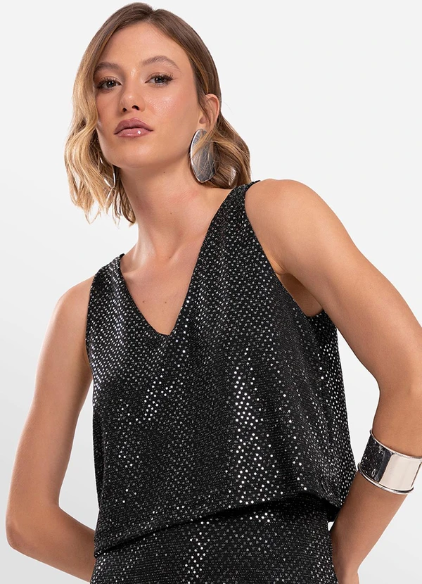 Endless - Regata Feminina com Lantejoula Preto