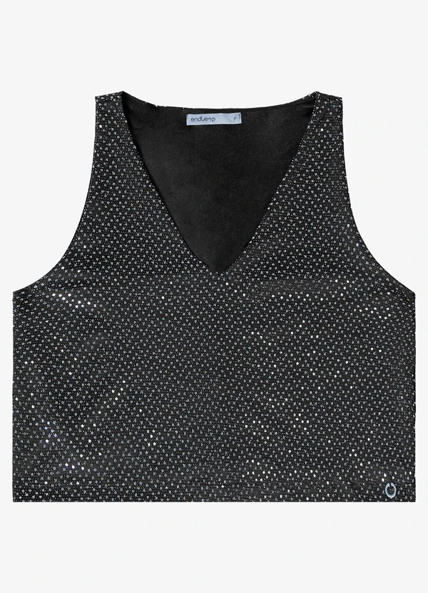 Endless - Regata Feminina com Lantejoula Preto 2