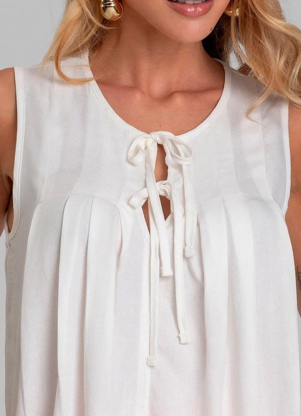 Dianna - Regata Feminina com Pregas Bege 4