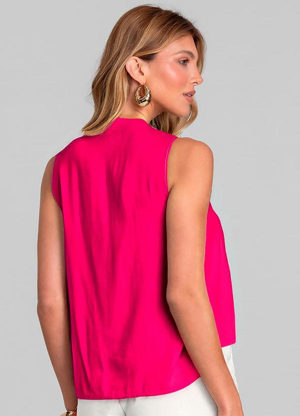 Dianna - Regata Feminina com Pregas Rosa 2