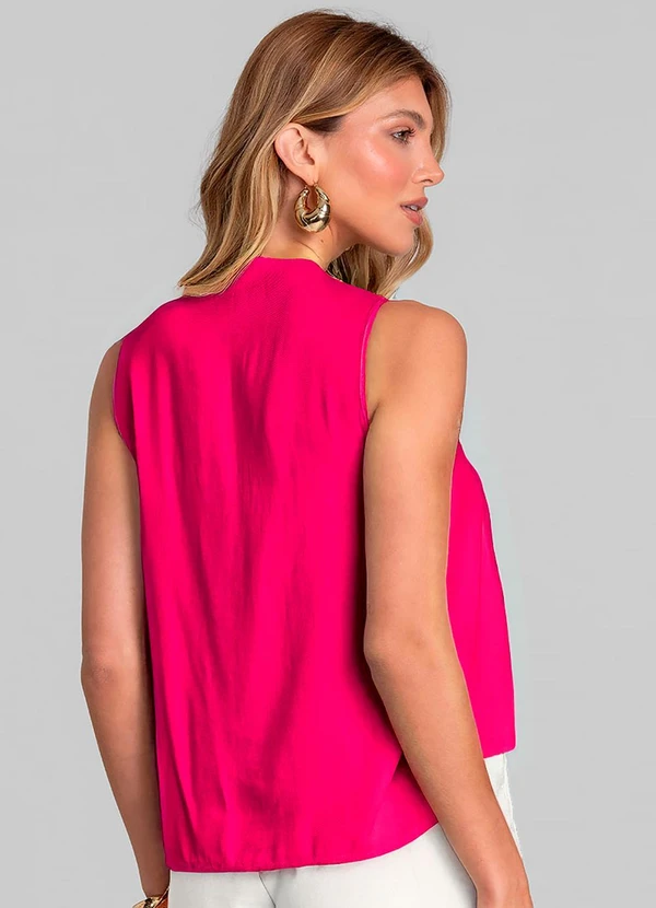 Dianna - Regata Feminina com Pregas Rosa 2