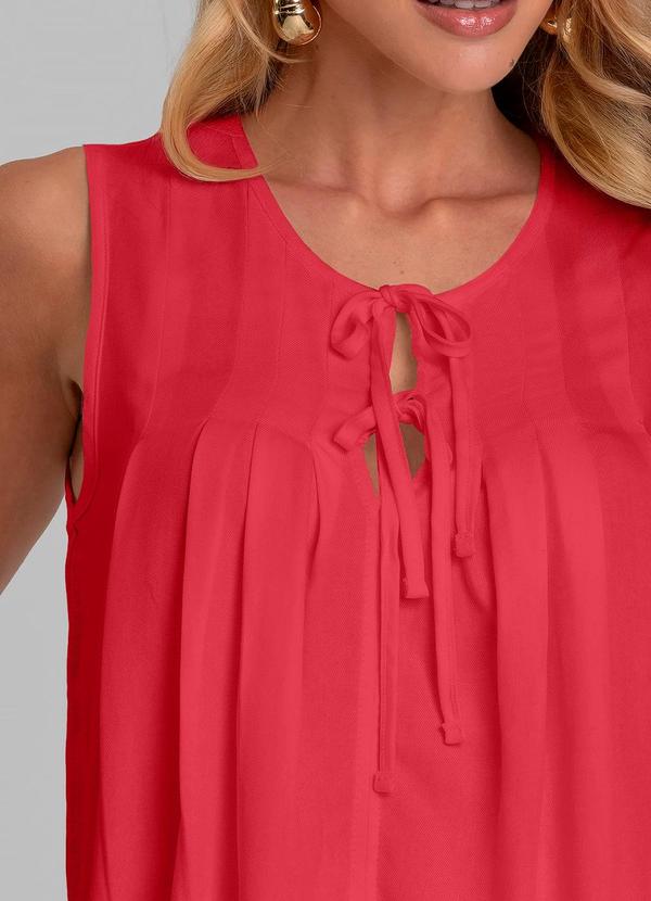 Dianna - Regata Feminina com Pregas Vermelho 4