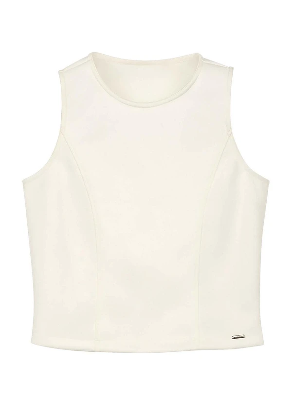 Marialícia - Regata Feminina com Recortes Bege