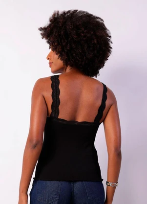 Torra - Regata Feminina com Renda Preta - TORRA