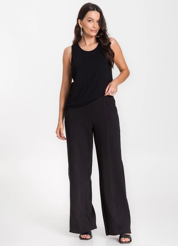 Infinita Cor - Regata Feminina com Renda Preto 3