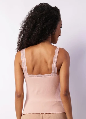 Torra - Regata Feminina com Renda Rosa - TORRA
