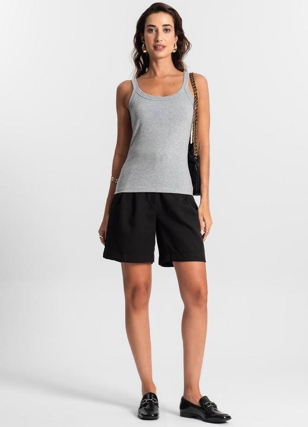 Rovitex - Regata Feminina Cotton 30 Básica Ko Cinza 3