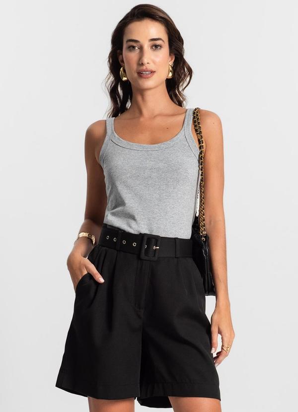 Rovitex - Regata Feminina Cotton 30 Básica Ko Cinza 4