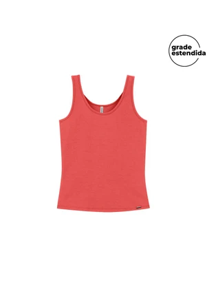 Marialícia - Regata Feminina Cotton Decote U Rosa - MARIALÍCIA