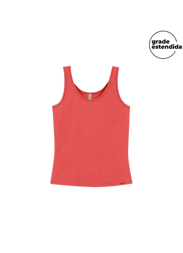 Marialícia - Regata Feminina Cotton Decote U Rosa