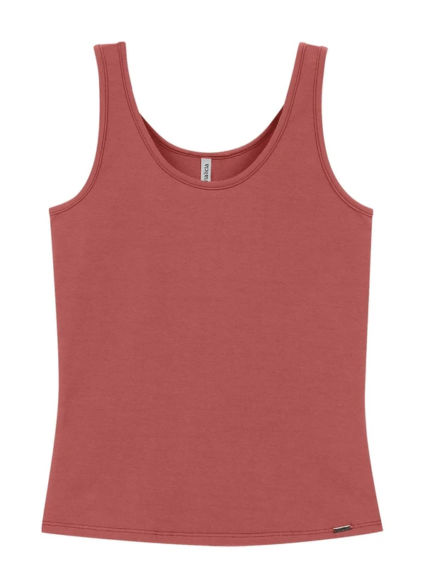 Marialícia - Regata Feminina Cotton Decote U Rosa 2